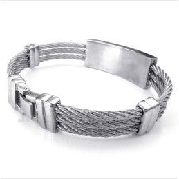 Men's Titanium Diamond Cable Bracelet