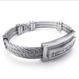 Men's Titanium Diamond Cable Bracelet