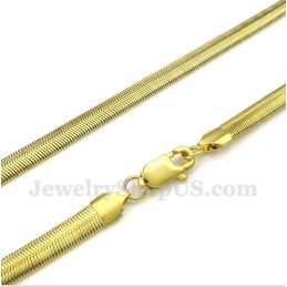 Men's 20 Inch Titanium Gold Snake Necklace