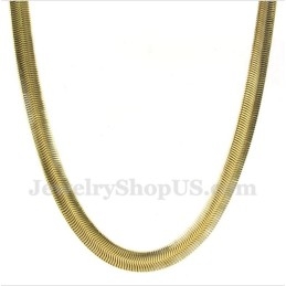 Men's 20 Inch Titanium Gold Snake Necklace