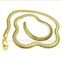 Men's 20 Inch Titanium Gold Snake Necklace