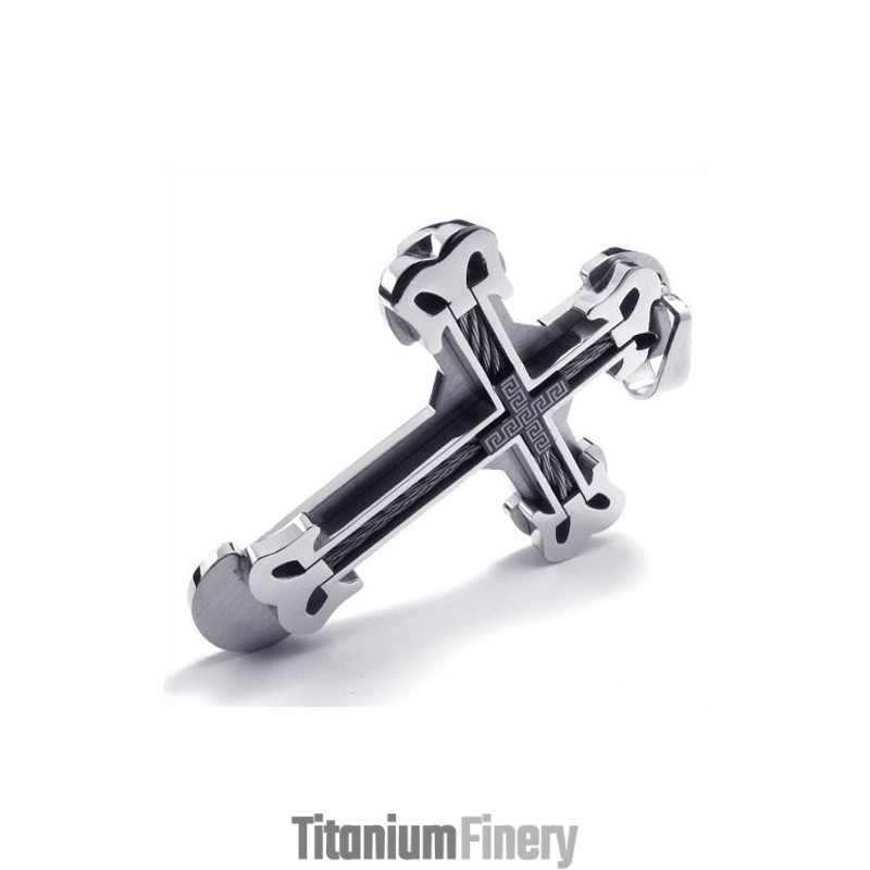 Fashion Sport Cross Titanium Pendant (Black) Fashion Sport Cross Titanium Pendant (Black)