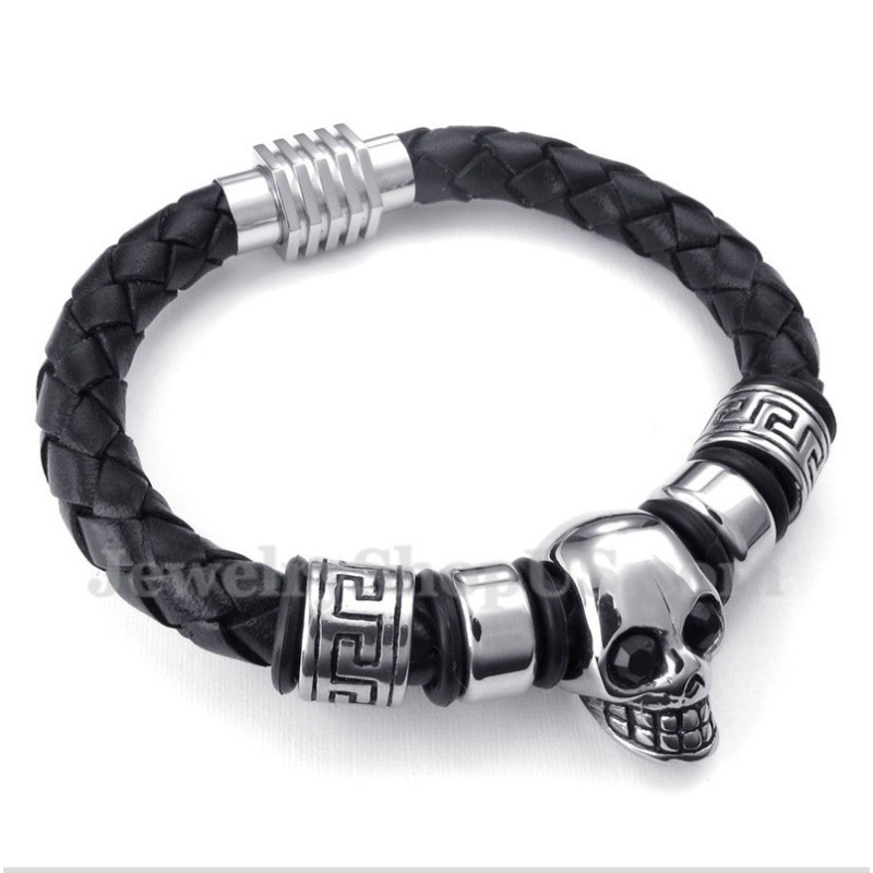 Men's Leather Titanium Bracelet Men's Leather Titanium Bracelet