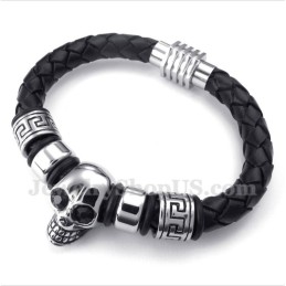 Men's Leather Titanium Bracelet