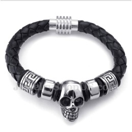 Men's Leather Titanium Bracelet