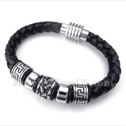 Men's Leather Titanium Bracelet