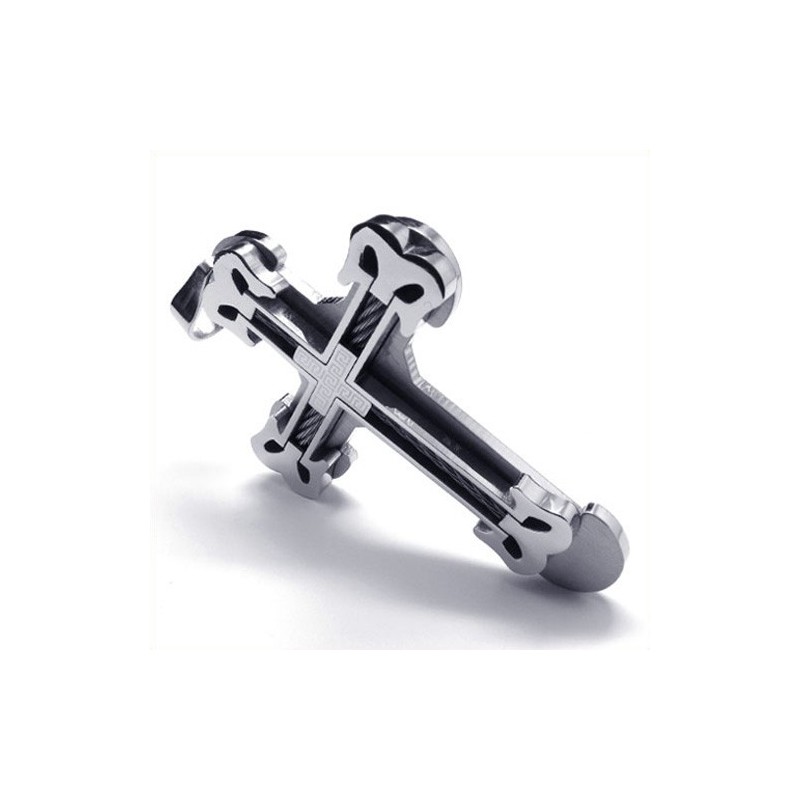 Fashion Sport Cross Titanium Pendant (Silver)