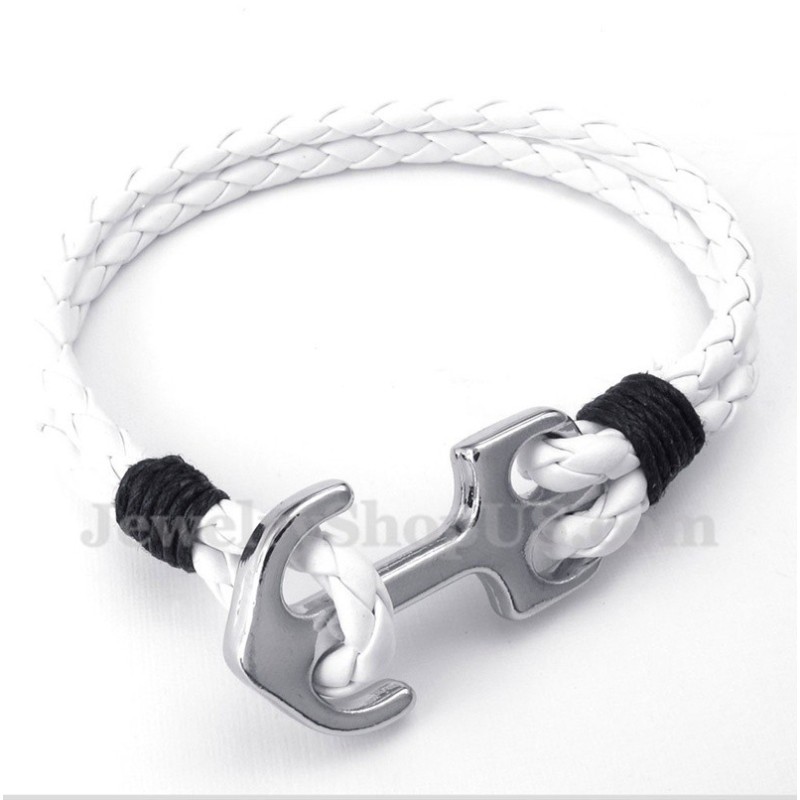 Men's Leather Anchor Bracelet Men's Leather Anchor Bracelet