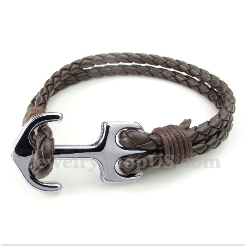 Men's Leather Anchor Bracelet Men's Leather Anchor Bracelet