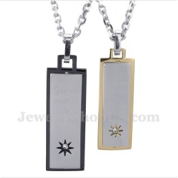 Titanium Couple'S Pendant With Free Chain (One Pair)