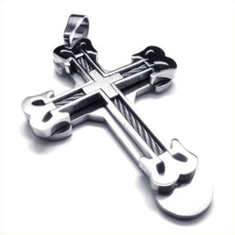 Fashion Sport Cross Titanium Pendant (Silver)