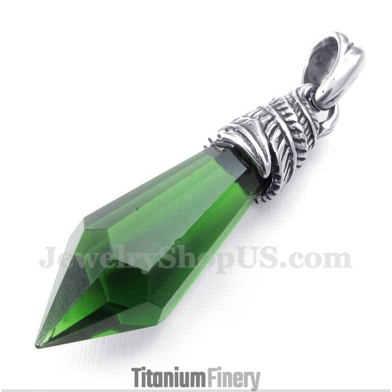 Men's Titanium Hexagon Prism Pendant With Free Chain Men's Titanium Hexagon Prism Pendant With Free Chain