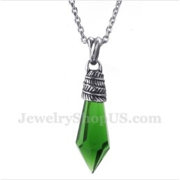 Men's Titanium Hexagon Prism Pendant With Free Chain