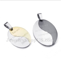 Titanium Couple'S Pendant With Free Chain (One Pair)