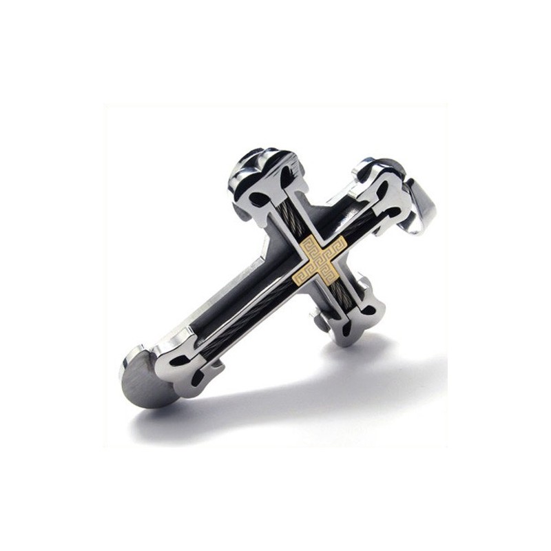 Fashion Sport Cross Titanium Pendant (Golden)
