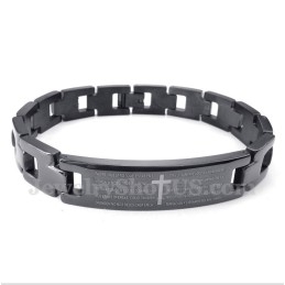 Men's Titanium Cross Bible Verse Bracelet