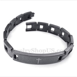 Men's Titanium Cross Bible Verse Bracelet