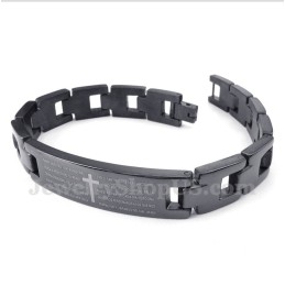 Men's Titanium Cross Bible Verse Bracelet