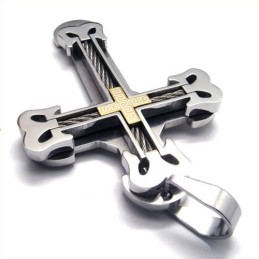 Fashion Sport Cross Titanium Pendant (Golden)
