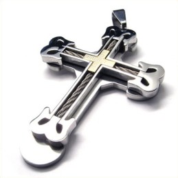 Fashion Sport Cross Titanium Pendant (Golden)