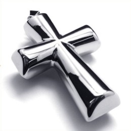 Fashion Column Cross Titanium Pendant (Silver)