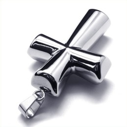 Fashion Column Cross Titanium Pendant (Silver)