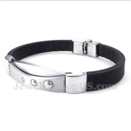 Men's Titanium Diamond Rubber Bracelet