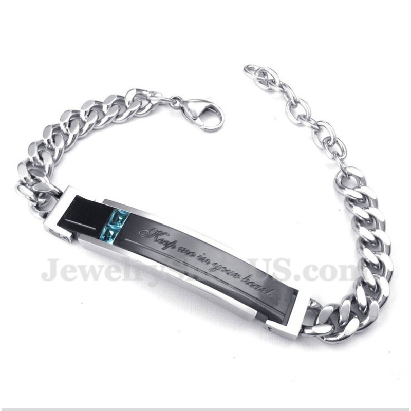 Men's Titanium Diamond Couple'S Bracelet For Him