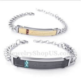 Men's Titanium Diamond Couple'S Bracelet For Him