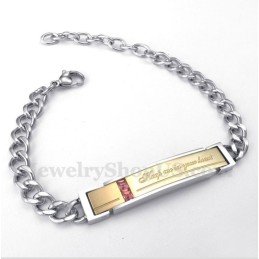 Men's Titanium Diamond Couple'S Bracelet For Her