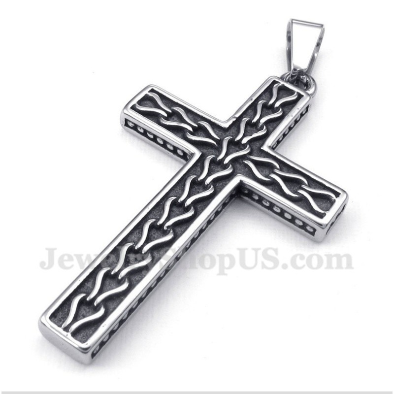 Men's Titanium Casted Chain Cross Pendant With Free Chain Men's Titanium Casted Chain Cross Pendant With Free Chain
