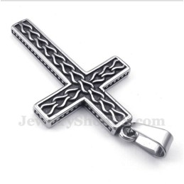 Men's Titanium Casted Chain Cross Pendant With Free Chain