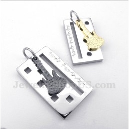 Titanium Guitar Couple'S Pendant With Free Chain (One Pair)