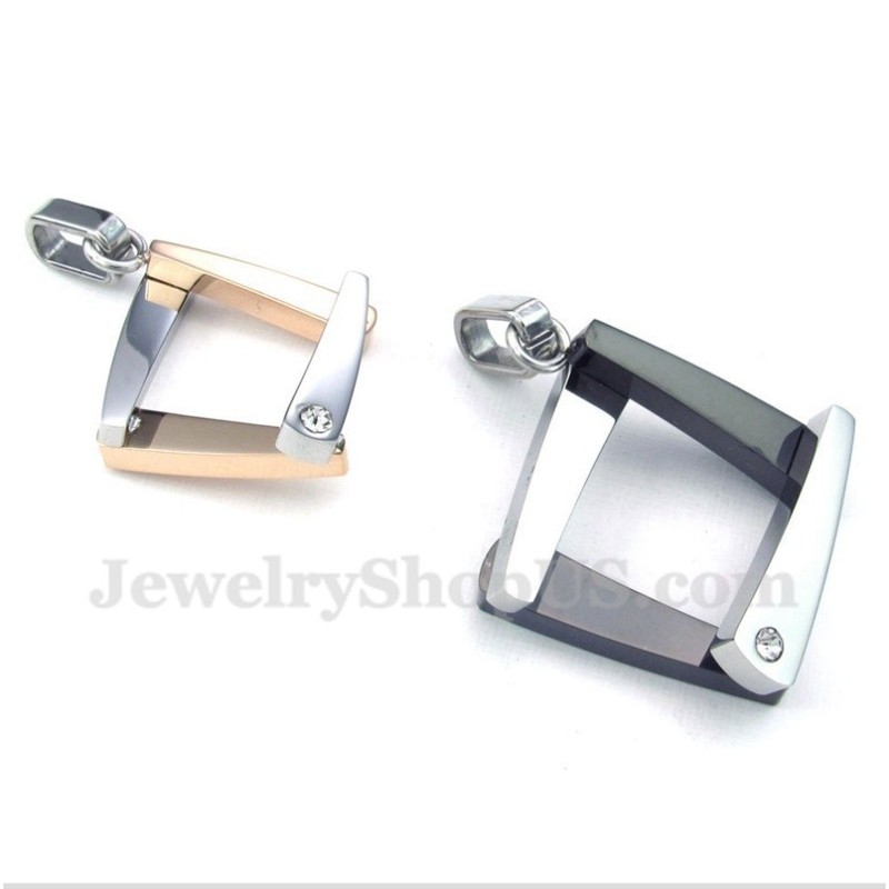 Titanium Diamond Couple'S Pendant With Free Chain (One Pair) Titanium Diamond Couple'S Pendant With Free Chain (One Pair)