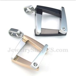 Titanium Diamond Couple'S Pendant With Free Chain (One Pair)