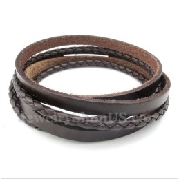 Men's Titanium Leather Bracelet