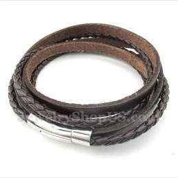 Men's Titanium Leather Bracelet