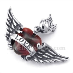 Titanium Love Diamond Wings Couple'S Pendant With Free Chain (One Pair)