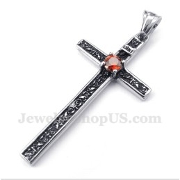 Men's Titanium Casted Cross Pendant With Free Chain
