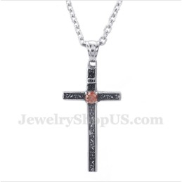 Men's Titanium Casted Cross Pendant With Free Chain