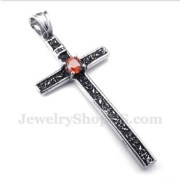 Men's Titanium Casted Cross Pendant With Free Chain