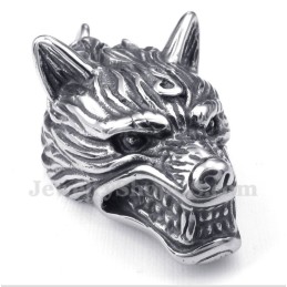 Men's Titanium Wolf Head Pendant With Free Chain