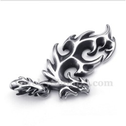 Men's Titanium Fire Dragon Pendant With Free Chain