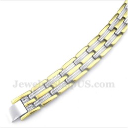 Men's Titanium Gold Magnet Bracelet