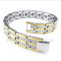 Men's Titanium Gold Magnet Bracelet