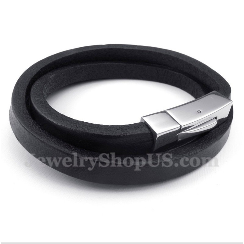 Men's Titanium Leather Bracelet Men's Titanium Leather Bracelet