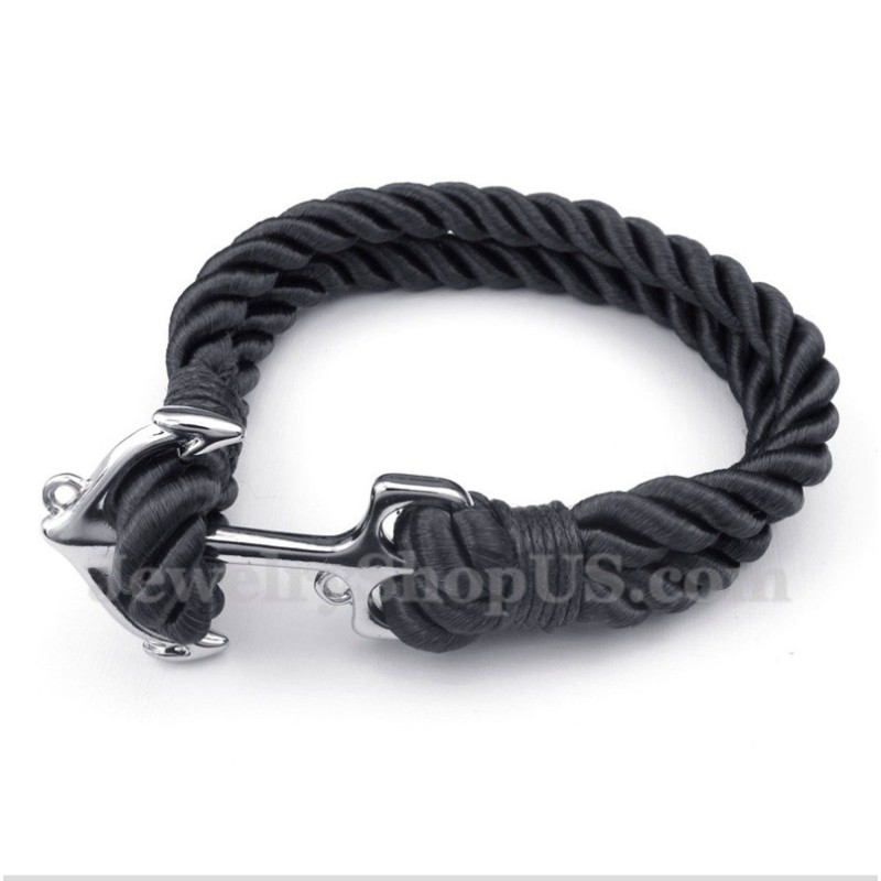 Men's Titanium Anchor Cotton Rope Bracelet Men's Titanium Anchor Cotton Rope Bracelet