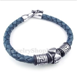 Men's Titanium Leather Bracelet