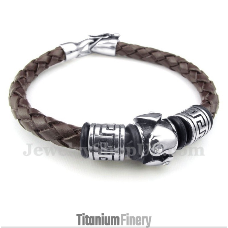 Men's Titanium Leather Bracelet Men's Titanium Leather Bracelet