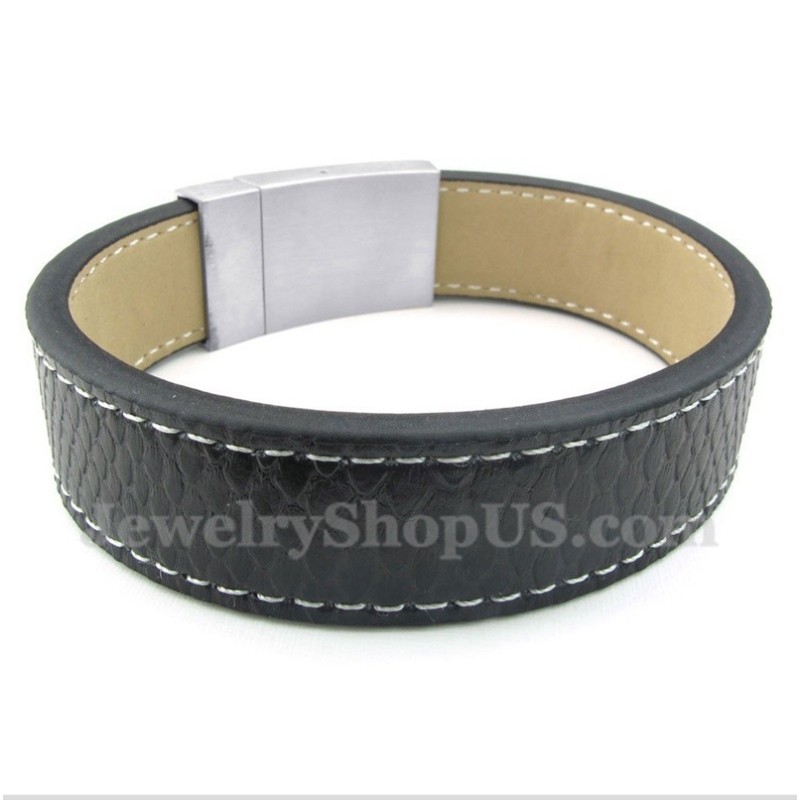 Men's Titanium Leather Bracelet Men's Titanium Leather Bracelet